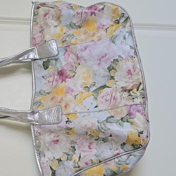 Maurizio Taiuti Leather Floral Tote Silver trim - Picture 3 of 11